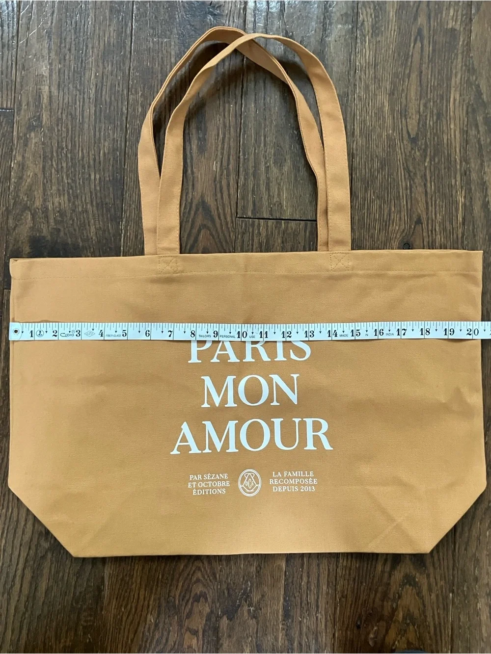 Brand New Sézane Tan Cotton 'Paris Mon Amour' Tote